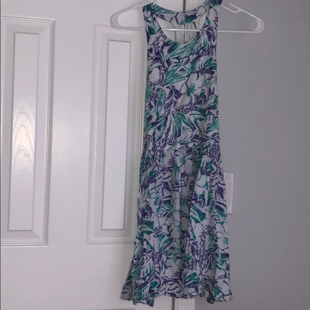 Blue and purple patterned dress